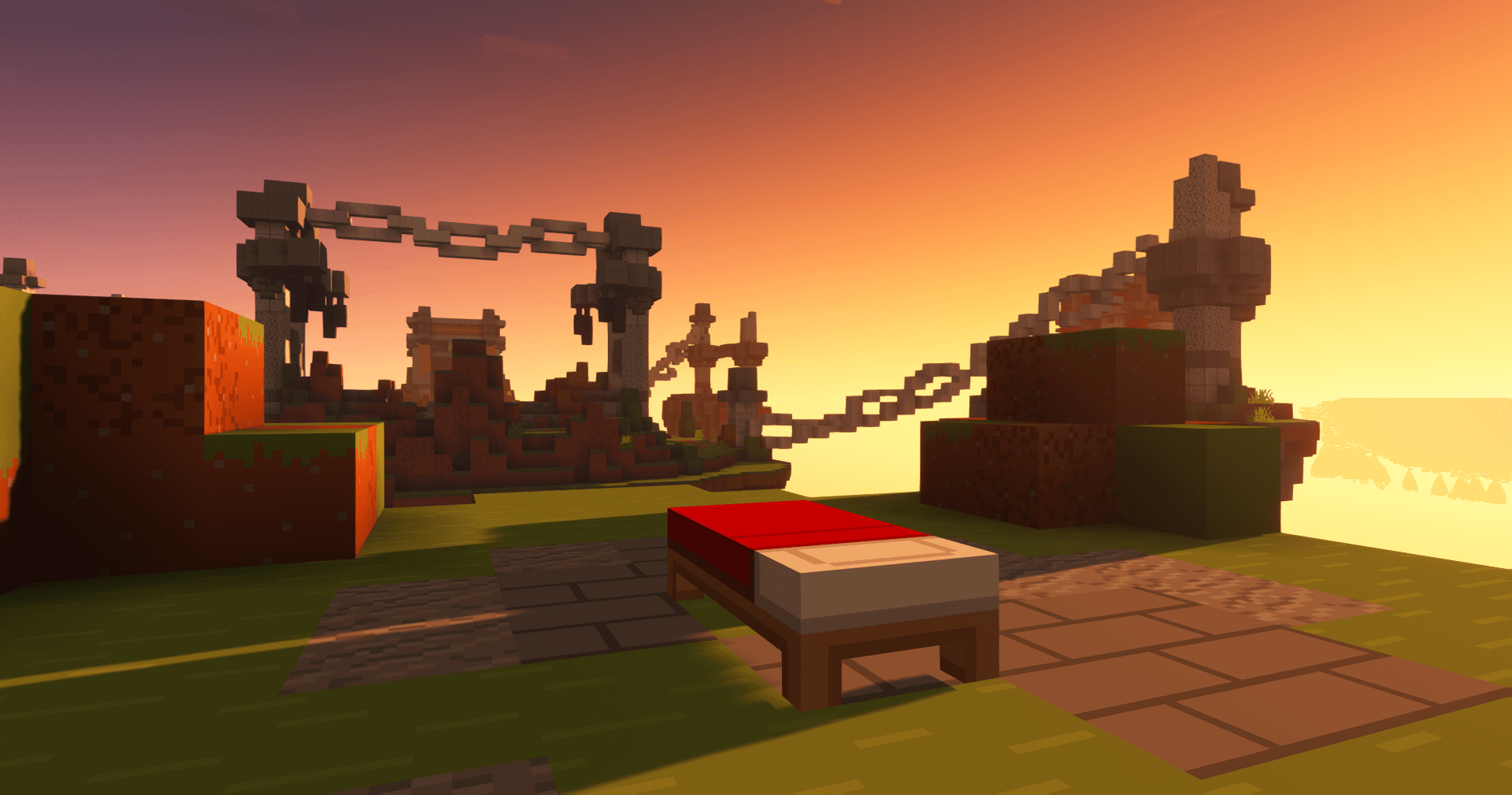 Minecraft BedWars map Chained