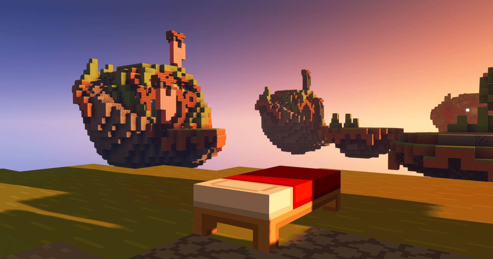 Minecraft BedWars map Hollow