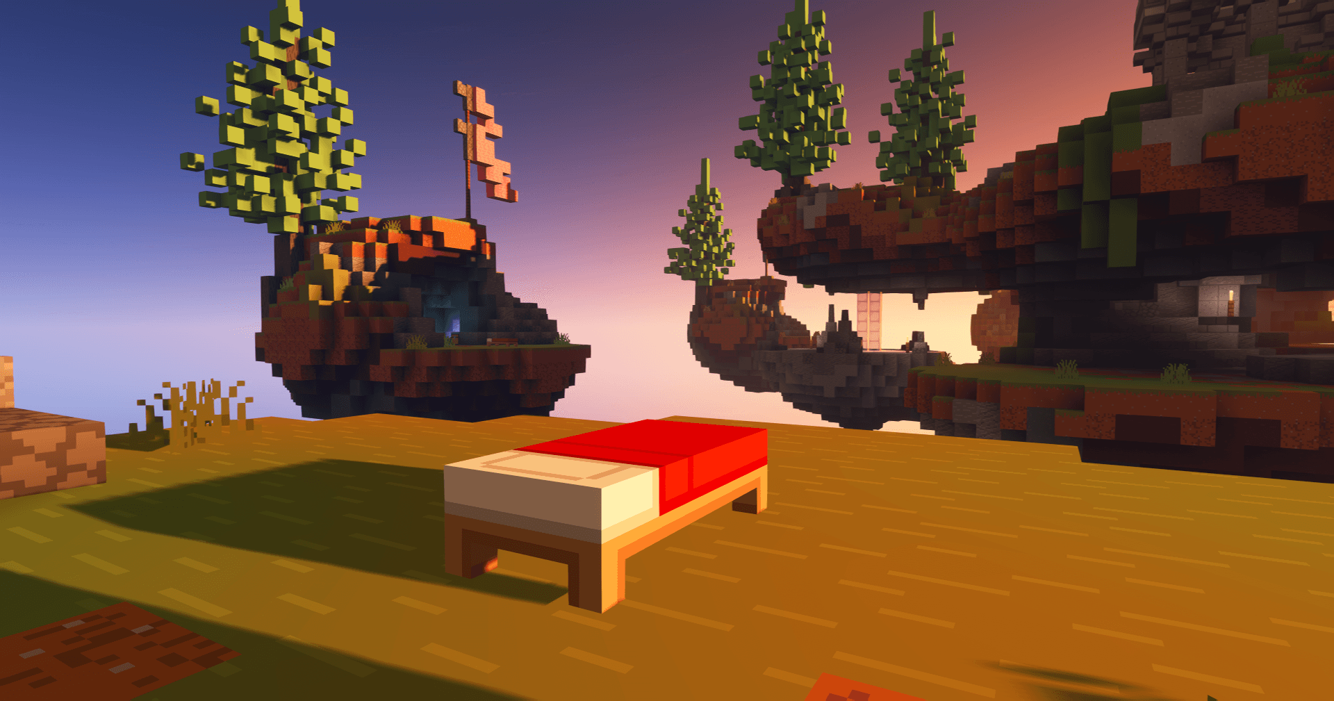 Minecraft BedWars map Waterfall